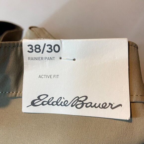 Eddie Bauer Men 38x30 Rainier Pant Nylon Hiking Outdoor Beige Sun Protection NEW - Picture 5 of 11